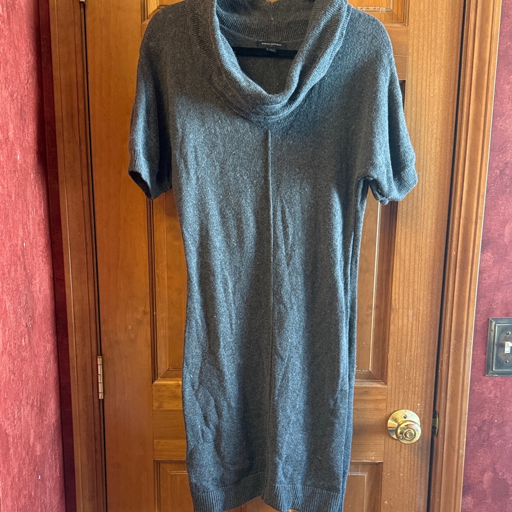 Charcoal Cowl Neck Sweater Dress